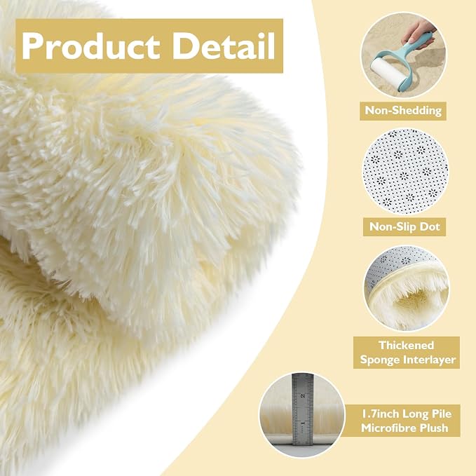 9x12 Fluffy Area Rugs for Living Room, Large Fuzzy Shag Area Rug for Bedroom - Image 4