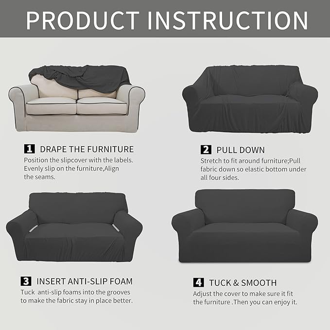 Easy-Going Stretch Oversized Loveseat Slipcover 1-Piece Sofa Cover Furniture - Image 6
