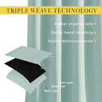 NICETOWN Aqua Blue Curtains 102 inches Long, Grommet Thermal Insulated Solid - Image 3