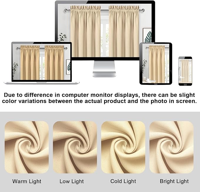 DWCN Blackout Curtains for Living Room Thermal Insulated, Energy Saving & Noise - Image 2