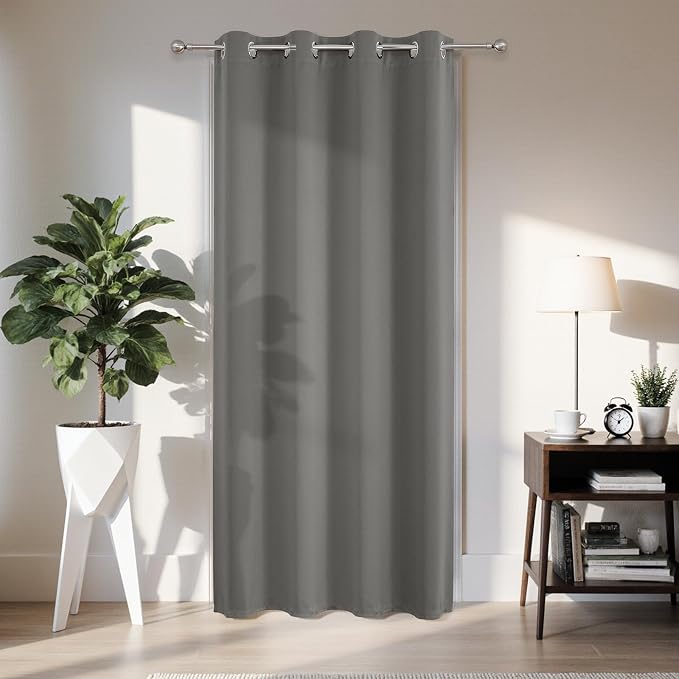 Joydeco Blackout Door Curtain for Doorway Privacy 78 Inches Long, Grommet by JOYDECO