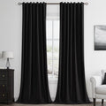 Guken Black 100% Blackout Curtains 96 Inch Length 2 Panels Set by Guken