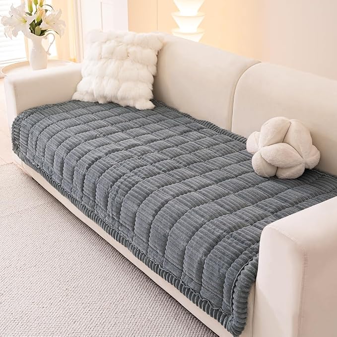 Couch Cover for Dogs Washable, Fuzzy Pet Couch Covers for 3 Cushion Sofa Pet - Image 4