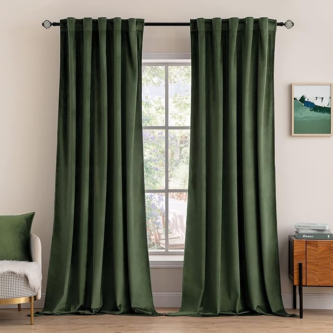 MIULEE Velvet Curtains 63 inch Length 2 Panels by MIULEE