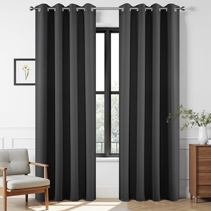 Joydeco Blackout Curtains 63 Inch Length 2 Panels Set, Thermal Insulated Long by JOYDECO