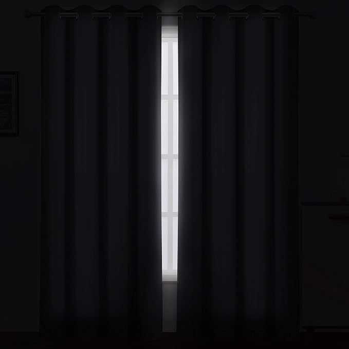 LEMOMO Grey Thermal Blackout Curtains/52 x 108 Inch/Set of 2 Panels Room - Image 3