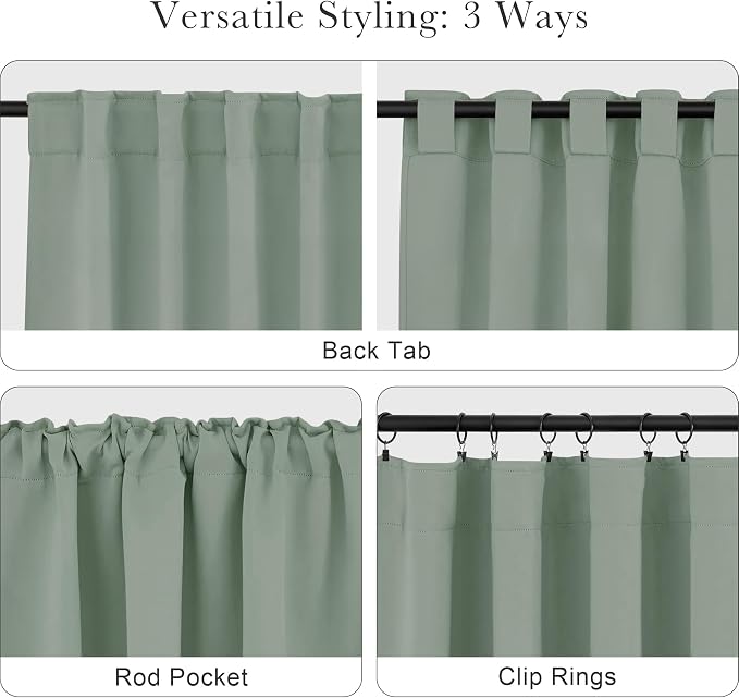 PONY DANCE Short Curtains for kinchen, Half Drapes for Bathroom Window - Image 5