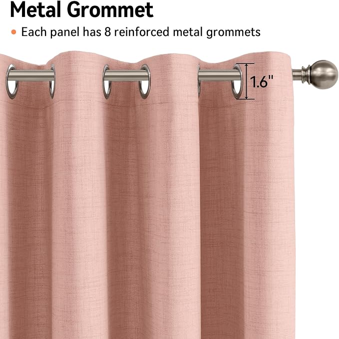 100% Blackout Shield Linen Blackout Curtains - Image 6