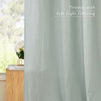 NICETOWN Thick Linen Sage Green Curtains 72 inches Long, Grommet Linen Weave - Image 5