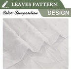 Lecloud Leia Jacquard Textured Ivory Semi Sheer Curtain 45 Inch Length - Image 9
