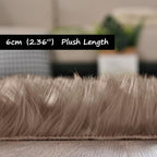 Goolela Beige Area Rug 6x9 Light Brown Fluffy Fuzzy Sheepskin Rug - Image 3