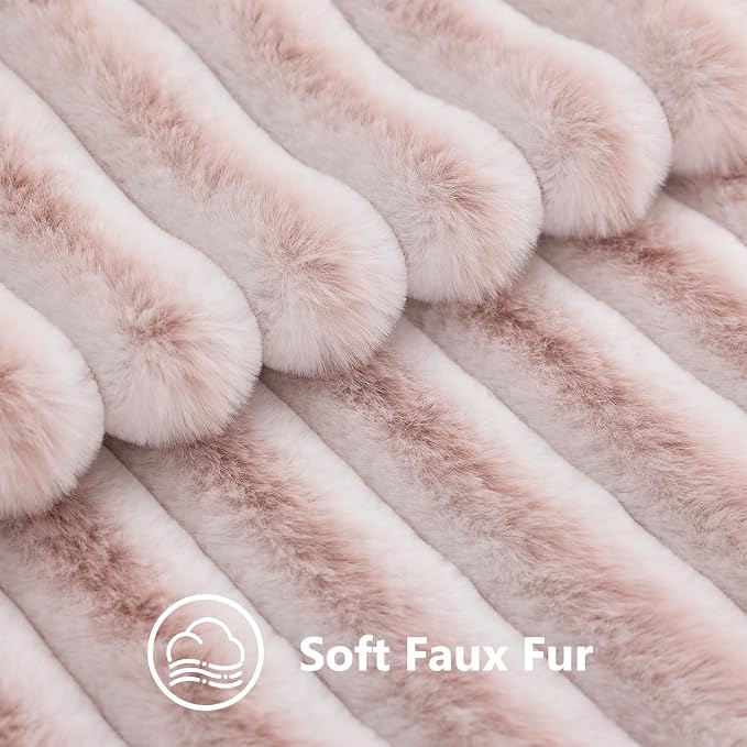 decorUhome Summer Cozy Faux Fur Throw Pillow Covers 20x20 Set of 2 Decorative - Image 3