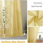 Gwine Sheer Curtains for Bedroom 54 inches Long - Image 5
