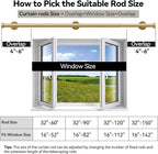 YaFex Heavy Duty Curtain Rods 32-60 Inch, 1 Inch Adjustable Gold Curtain Rod - Image 6