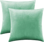 GIGIZAZA Mint Turquoise Velvet Decorative Throw Pillow Covers - Image 2