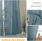 Gwine Sheer Curtains for Living Room 45 inch Length - Image 5
