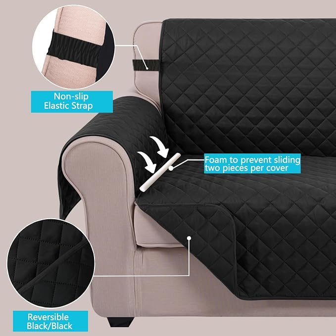 U-NICE HOME Loveseat Sofa Cover Reversible Couch Cover - Image 3