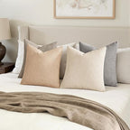 MIULEE Boho Farmhouse Neutral Cream Throw Pillow Covers 20x20 Inch Set of 4 - Image 4
