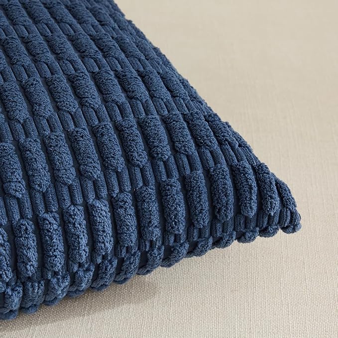 Fancy Homi 4 Packs Dusty Blue Decorative Throw Pillow Covers 16x16 Inch - Image 4