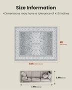 AMADA HOMEFURNISHING 8x10 Area Rugs, Washable Living Room Rug - Image 2