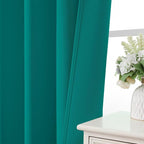 CUCRAF Turquoise Blackout Curtains 96 inch Length 2 Panels Set, Rod Pocket Room - Image 6