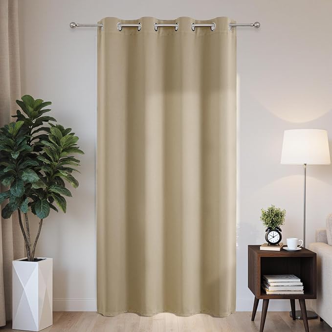 Joydeco Blackout Patio Sliding Door Curtains 108 Inches Long, Grommet Privacy by JOYDECO