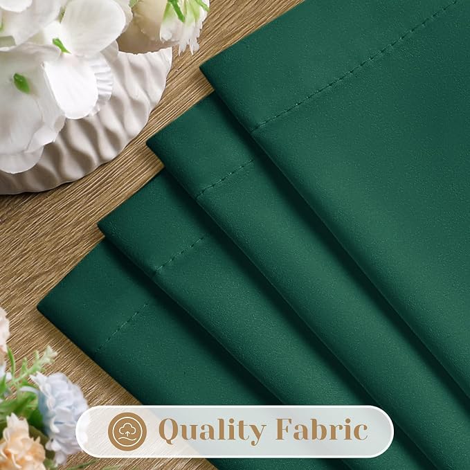 HOMEIDEAS Christmas Non-See-Through Hunter Green Privacy Sheer Curtains - Image 8
