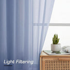 Simplebrand Denim Sheer Curtains 72 Inches Long 2 Panels - Image 2