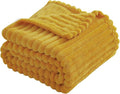 Mustard Yellow Fleece Throw Blanket 60”×80” by linecooo