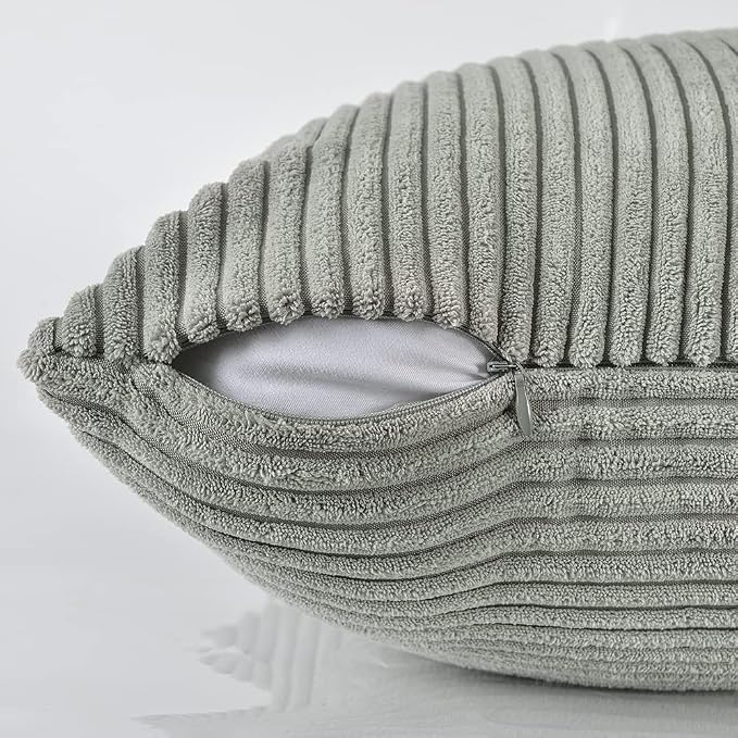 Fancy Homi 2 Packs Grey Lumbar Decorative Throw Pillow Covers 14x24 Inch - Image 3
