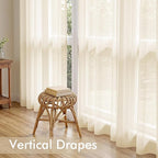 MIULEE Butter Cream Sheer Curtains 84 Inches Long, 4 Panels Set, Rod Pocket - Image 6