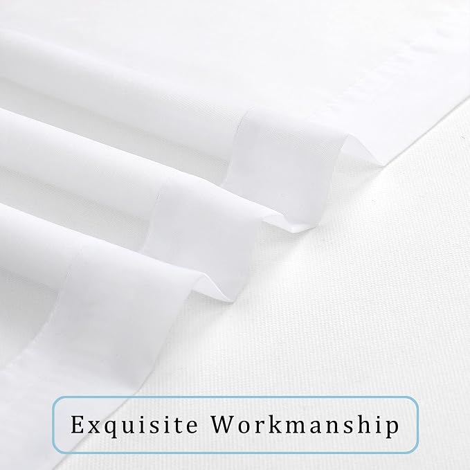 OWENIE Sheer White Curtains, Sheer Curtains 96 inches Long 2 Panels Set - Image 6