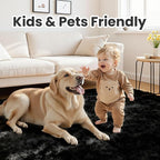 6x9 Area Rugs for Living Room Rug: Soft Fluffy Shag Black Rugs for Bedroom - Image 4