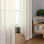 Aiyufeng Cream Sheer Curtains 84 Inches Long 2 Panels Set - Image 4