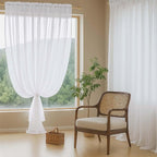 Extra Wide Sheer White Curtains 84 Inches Long 2 Panels, Soft Airy Transparent - Image 8