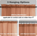 Chyhomenyc Orange Sheer Curtains 45 Inch Long 2 Panels, Light Filtering Rod - Image 3