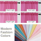 Hot Pink Sheer Curtains for Bedroom Living Room 54 Inch Length 2 Panels Set - Image 7