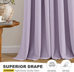 MIULEE Lilac Blackout Curtains for Bedroom Living Room 45 Inches Long 2 Panels - Image 5