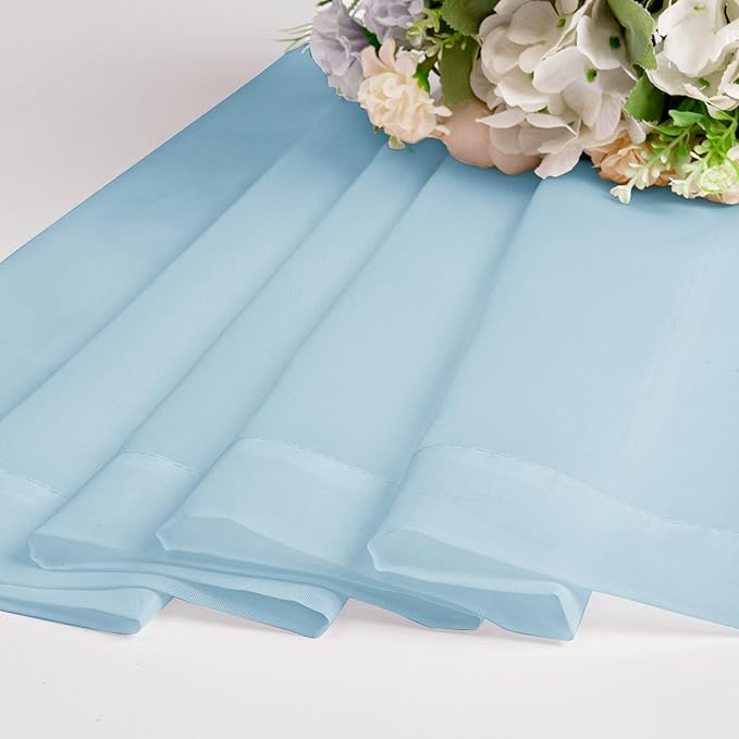 Chyhomenyc Sky Blue Sheer Curtains 36 inch Length 2 Panels, Light Filtering - Image 8