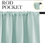 NICETOWN Bedroom Curtains Blackout Draperies, Aqua Blue, 1 Pair, 34-inch W x - Image 2