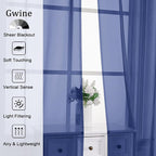 Gwine Royal Blue Sheer Curtains - Image 2