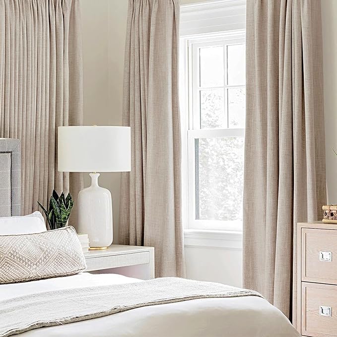 MIULEE 100% Blackout Linen Textured Curtains - Image 2