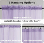 Chyhomenyc Lilac Sheer Curtains 54 Inch Long 2 Panels, Light Filtering Rod - Image 3