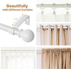 White Curtain Rods for Windows 28 to 48 Inch, Heavy Duty Curtain Rod Set - Image 6