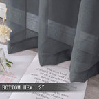 Tollpiz Sheer Curtains Linen Textured Living Room Curtain Sheers Light - Image 4