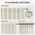 Joydeco Linen Curtains 72 inch Length 2 Panel Set, Light Filtering Curtain - Image 5