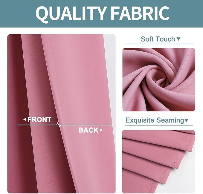 ChrisDowa Room Darkening Curtains 102 Inches Long 2 Panels Set - Image 3