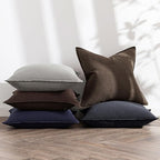 MIULEE Decorative Linen Euro Sham Pillow Covers 26x26 Dark Coffee Chocolate - Image 5