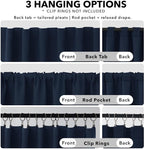 Deconovo Blackout Curtains, Thermal Insulated, W52 x L108 2 Panels, Back Tab - Image 2