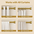 YaFex Curtain Rods 32-84 Inch, Heavy Duty 1 Inch Adjustable Curtain Rod - Image 5